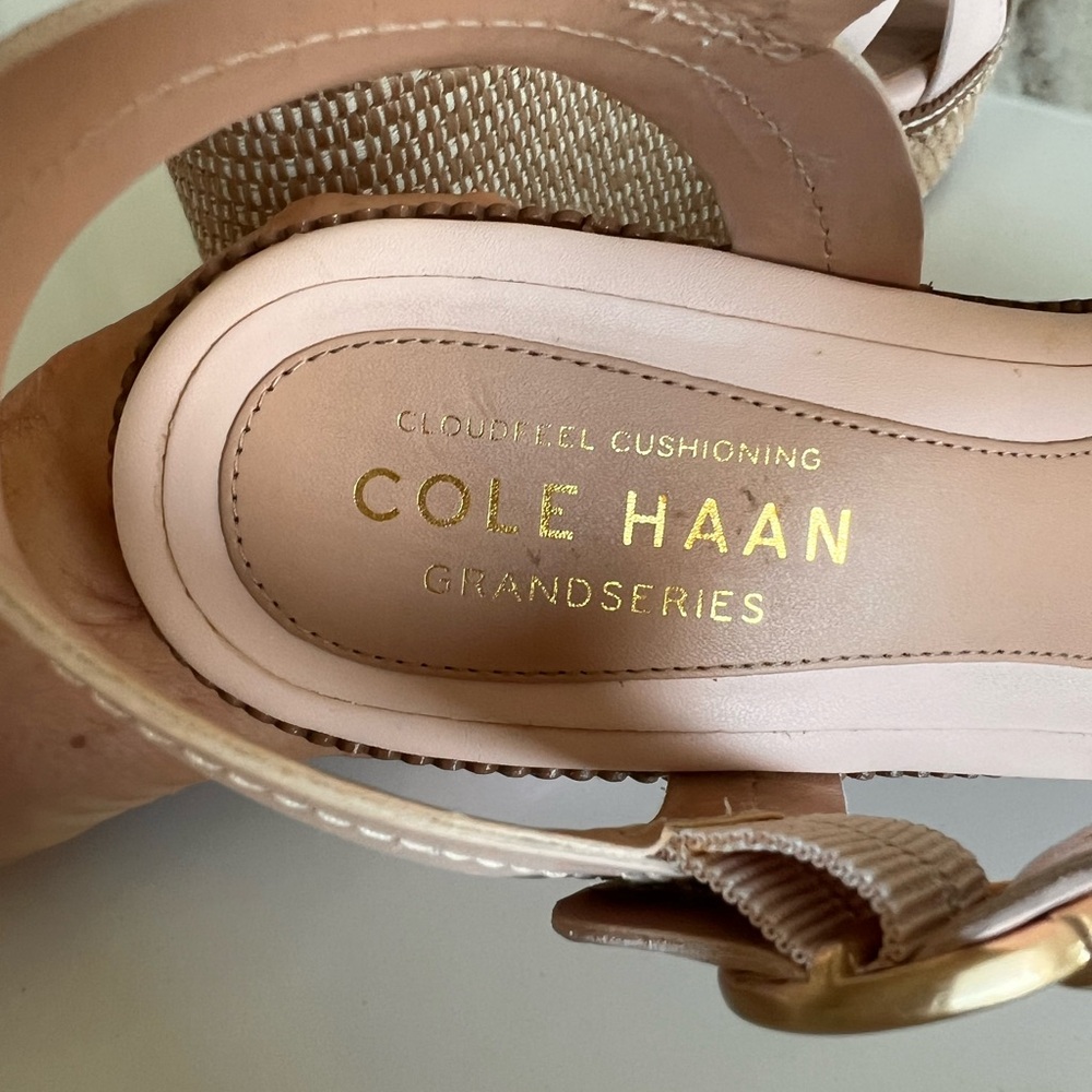 Cole Haan Grand Series Blush Pink Wedge Sandals - Picture 6 of 10